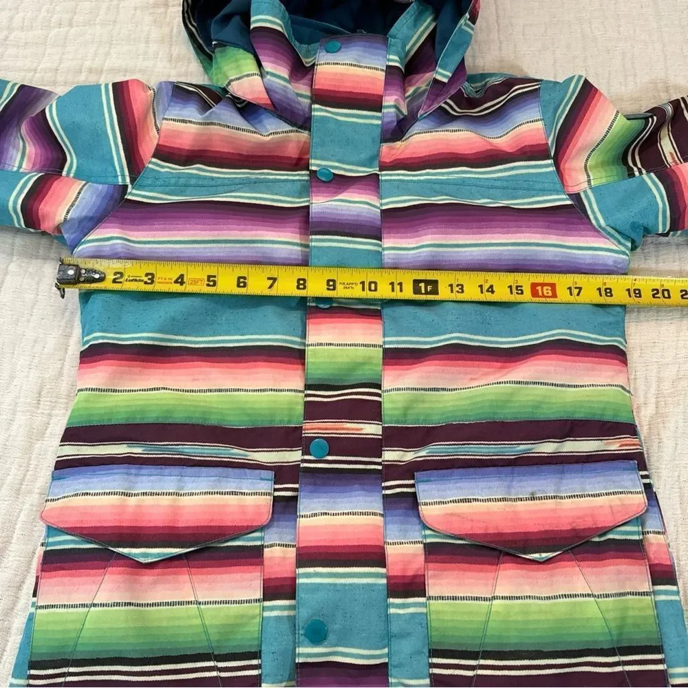 Burton Elstar Dry Ride Girl’s Medium Color Block Ski Snowboard Jacket Rainbow